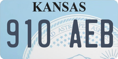 KS license plate 910AEB