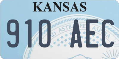 KS license plate 910AEC