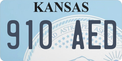 KS license plate 910AED
