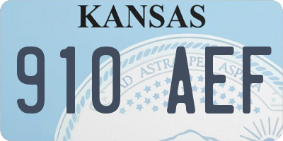 KS license plate 910AEF