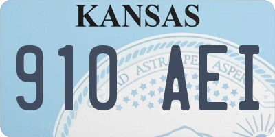 KS license plate 910AEI