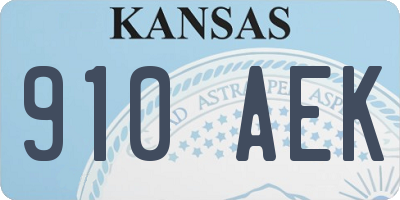 KS license plate 910AEK