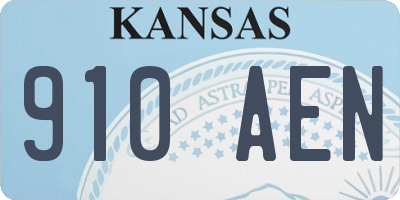 KS license plate 910AEN
