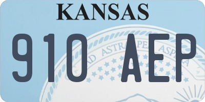 KS license plate 910AEP