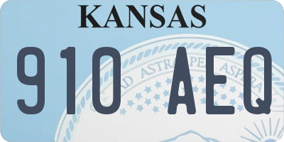 KS license plate 910AEQ