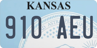 KS license plate 910AEU