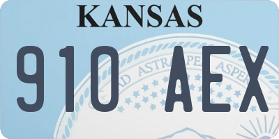 KS license plate 910AEX