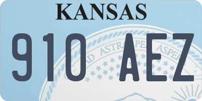 KS license plate 910AEZ