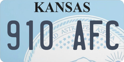 KS license plate 910AFC