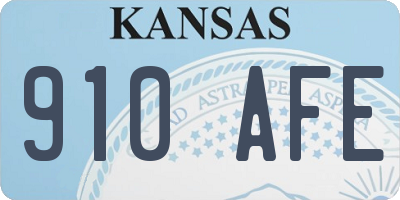 KS license plate 910AFE