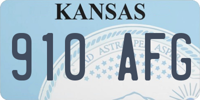 KS license plate 910AFG