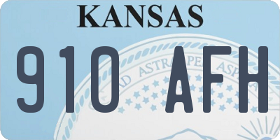 KS license plate 910AFH