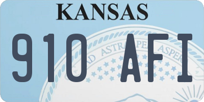 KS license plate 910AFI