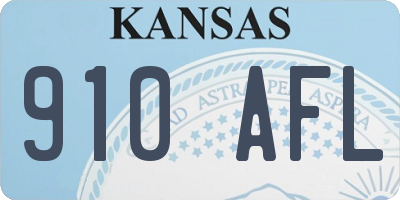 KS license plate 910AFL