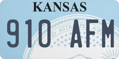 KS license plate 910AFM