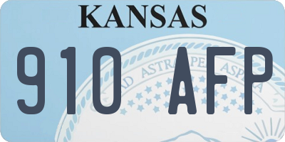 KS license plate 910AFP