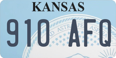 KS license plate 910AFQ