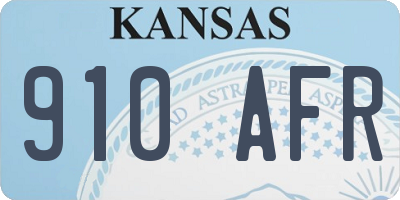 KS license plate 910AFR