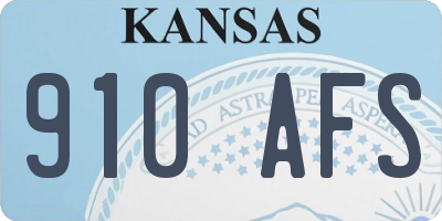 KS license plate 910AFS