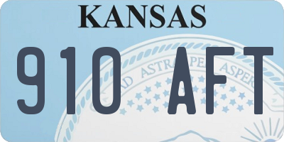 KS license plate 910AFT