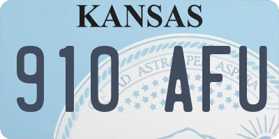 KS license plate 910AFU