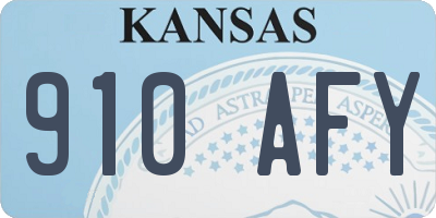 KS license plate 910AFY