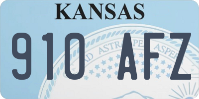 KS license plate 910AFZ