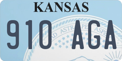 KS license plate 910AGA
