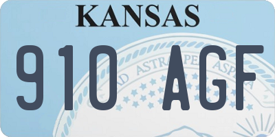 KS license plate 910AGF