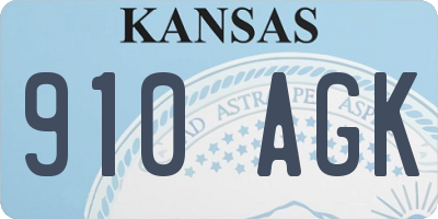 KS license plate 910AGK