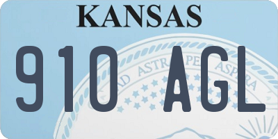 KS license plate 910AGL