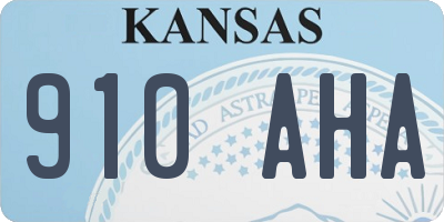 KS license plate 910AHA