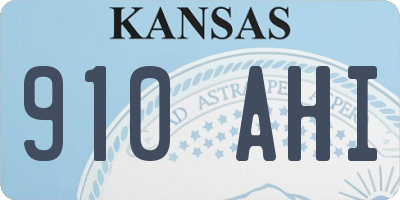 KS license plate 910AHI