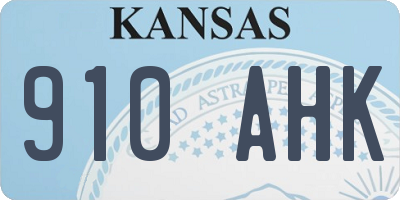 KS license plate 910AHK