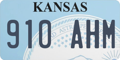 KS license plate 910AHM