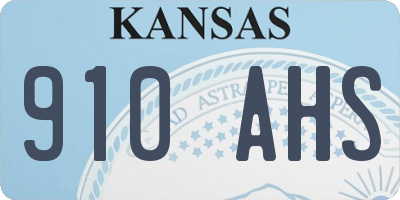KS license plate 910AHS