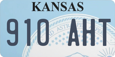 KS license plate 910AHT
