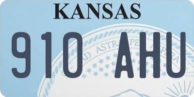 KS license plate 910AHU