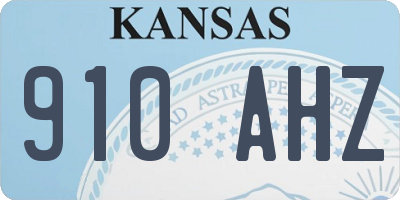KS license plate 910AHZ