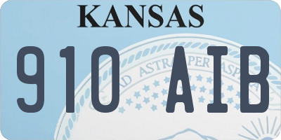 KS license plate 910AIB