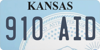 KS license plate 910AID