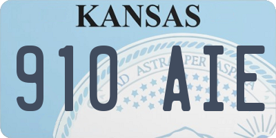 KS license plate 910AIE