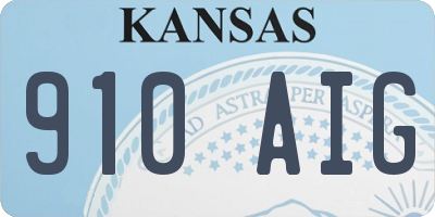 KS license plate 910AIG