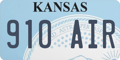 KS license plate 910AIR