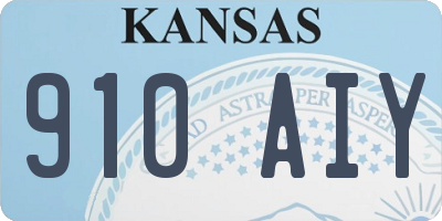 KS license plate 910AIY