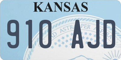 KS license plate 910AJD
