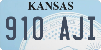 KS license plate 910AJI
