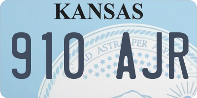 KS license plate 910AJR