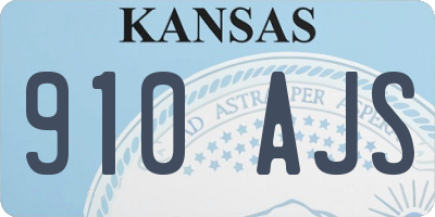 KS license plate 910AJS