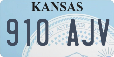 KS license plate 910AJV